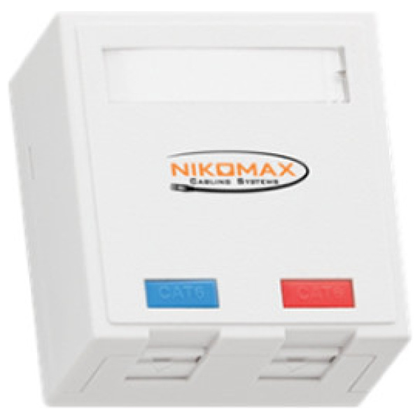 Nikomax UTP Cat5e fali doboz, 2 aljzattal, betéttel #1