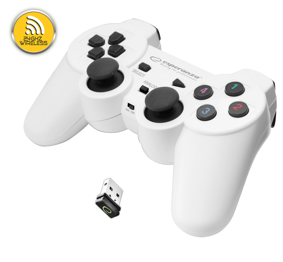Esperanza Gladiator Wireless vibrációs joypad (PC/PS3) - fehér #1