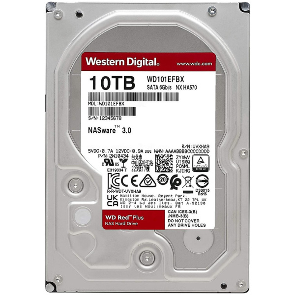 10TB WD Red Plus - NAS SATA3 HDD 256MB - WD101EFBX #1