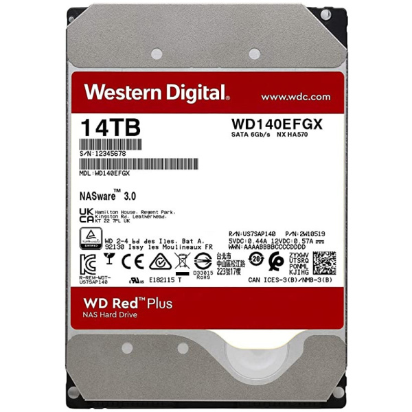 14TB WD Red Plus - NAS SATA3 HDD 512MB - WD140EFGX #1