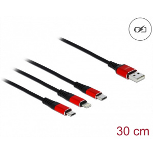 Delock USB 3-in-1 kábel szett (USB-A>Lightning™, Micro USB, USB Type-C™) 30cm #1
