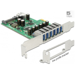 USB 3.0 vezérlő kártya PCI-Express x1 (6+1 port) - DeLock #1