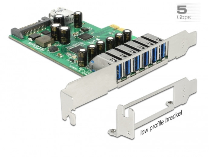 USB 3.0 vezérlő kártya PCI-Express x1 (6+1 port) - DeLock #1