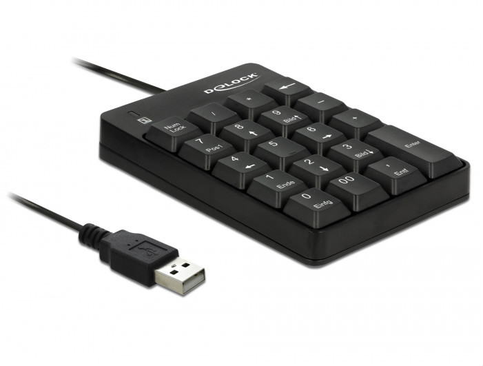 Delock USB-s numerikus pad 19 billentyűvel (fekete) #1