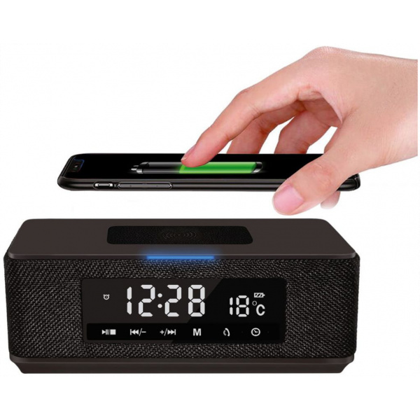 Platinet Daily Bluetooth hangszóró és ébresztőóra, Qi vezeték nélküli töltéssel #1