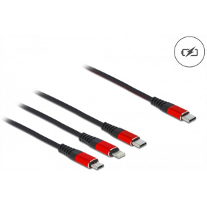 Delock USB 3-in-1 kábel szett (USB-C>Lightning™, Micro USB, USB Type-C™) 1m #1