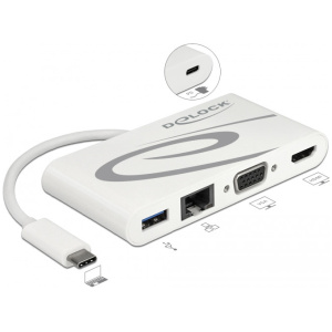 Delock USB Type-C™ 3.1 dokkolóállomás HDMI 4K 30 Hz + VGA + LAN + USB PD #1