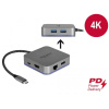 Delock USB Type-C™ dokkolóállomás HDMI 4K + LAN + USB PD 3.0, kijelzős #1