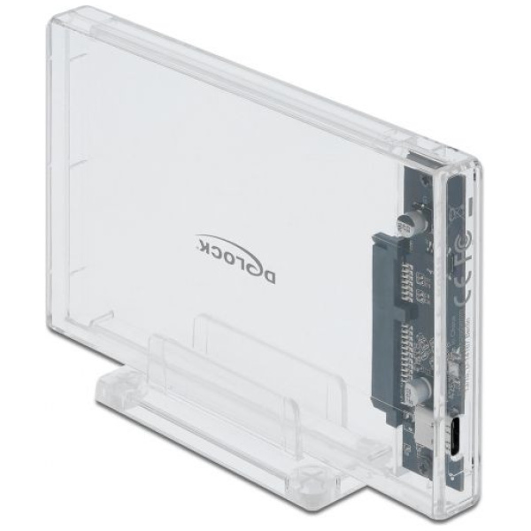 Delock Külső ház 2.5" SATA HDD/SSD-hez USB Type-C™ csatlakozóval, átlátszó #1