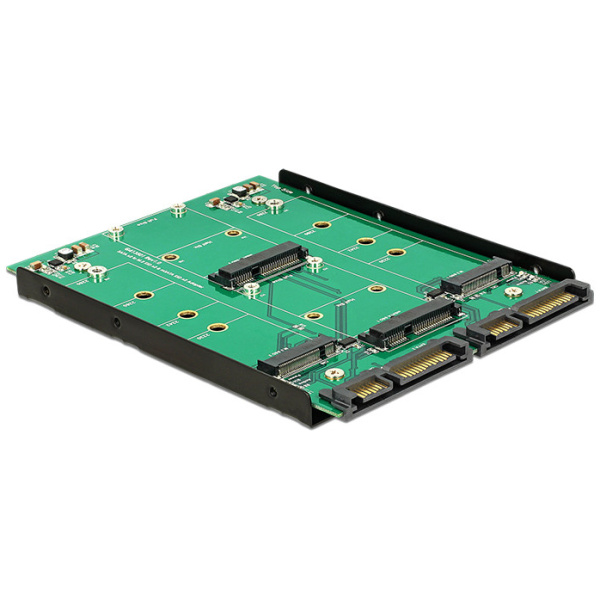 Delock 3.5" átalakító 2db SATA 22 pin > Dualport 2x M.2 / 2x mSATA #1