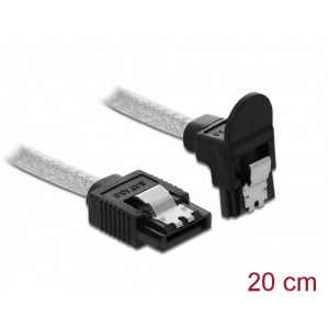 HDD SATA3 adatkábel fém csatokkal, 20cm (Delock, L csatlakozós) #1