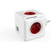 220V-os PowerCube Original USB DE hálózati elosztó (4 aljzat + 2 USB) piros #1