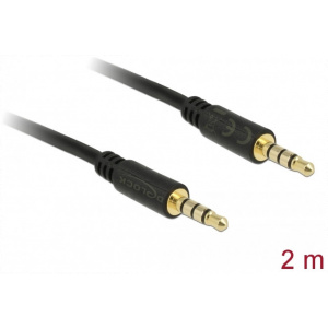 3,5mm Combo Jack (4-pin) összekötő kábel (M/M) 2m Delock #1