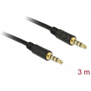 3,5mm Combo Jack (4-pin) összekötő kábel (M/M) 3m Delock #1