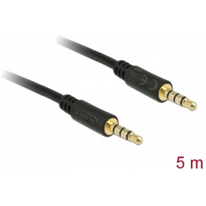 3,5mm Combo Jack (4-pin) összekötő kábel (M/M) 5m Delock #1
