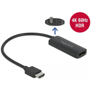 Delock HDMI > DisplayPort 1.2 4K 60Hz átalakító, HDR-el, 24cm kábellel #1