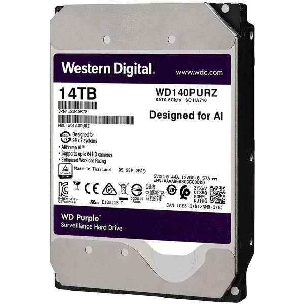 14TB WD Purple - SATA3 HDD 512MB - WD140PURZ #1