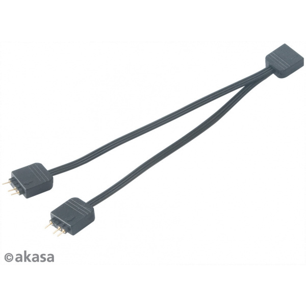 Akasa 3-pin aRGB elosztó kábel címezhető LED-hez (12cm) Duo Pack (2db) #1