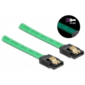 HDD SATA3 adatkábel zöld UV fényhatással, 70cm (Delock) #1