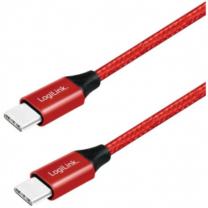 Logilink USB 2.0 C – C töltőkábel (szövet borítással, 3A) 1m #1