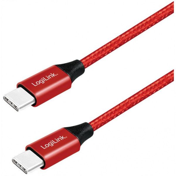 Logilink USB 2.0 C – C töltőkábel (szövet borítással, 3A) 1m #1