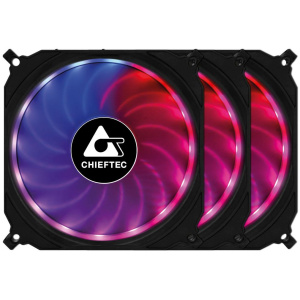 12 cm ventilátor szett (3db)+vezérlő Chieftec Tornado RGB LED-es #1