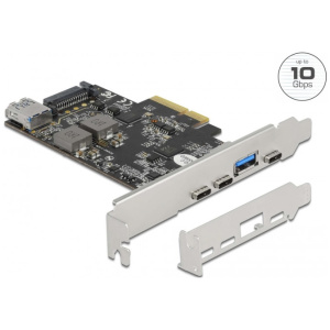 Delock USB 3.2 Gen 2 vezérlő kártya PCIe x4 (4x USC-C + 1x USB-A belső port) #1