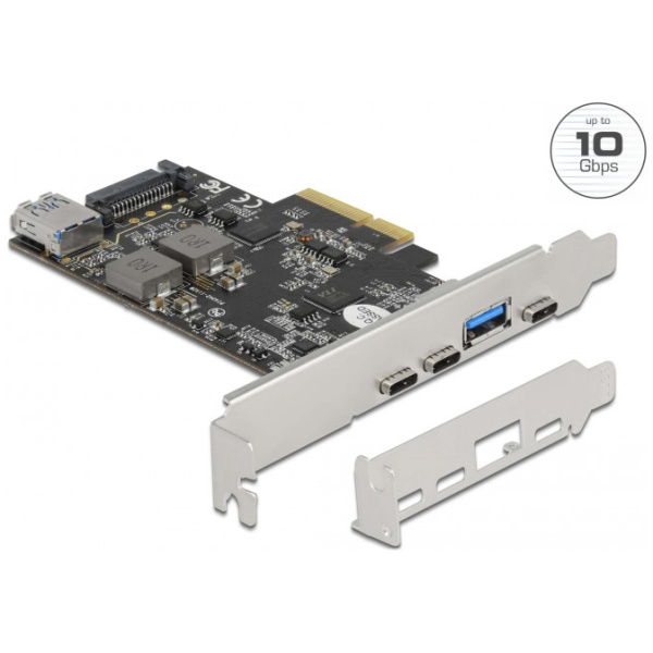 Delock USB 3.2 Gen 2 vezérlő kártya PCIe x4 (3x USB-C + 1x USB-A port) #1