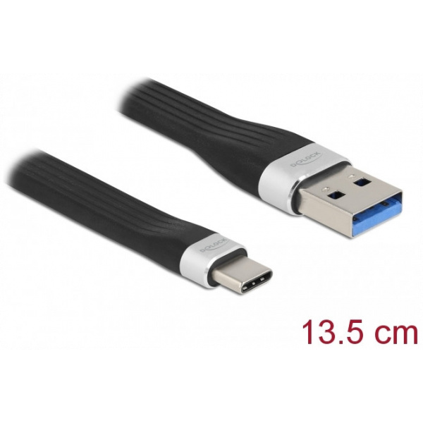 Delock USB 3.2 Gen 1 FPC lapos csík kábel USB-A - USB Type-C™ 13,5 cm PD 3A #1