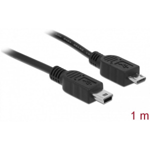 Delock USB micro B – USB mini kábel, 1m #1