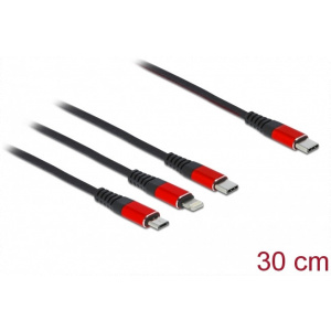 Delock USB 3-in-1 kábel szett (USB-C>Lightning™, Micro USB, USB Type-C™) 30cm #1