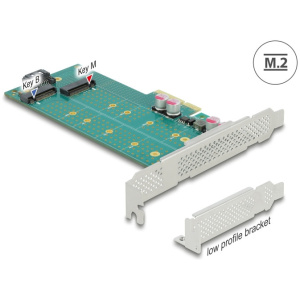 Delock PCI Express x4 Kártya > 1x M.2 aljzat (B nyílás) + 1x NVMe M.2 aljzat #1