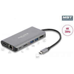 Delock USB Type-C™ dokkolóállomás HDMI 4K / DP / USB 3.2 / SD / LAN / PD 3.0 #1