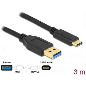USB 3.2 (C) – USB 3.2 (A) Gen 2 kábel 3m Delock #1