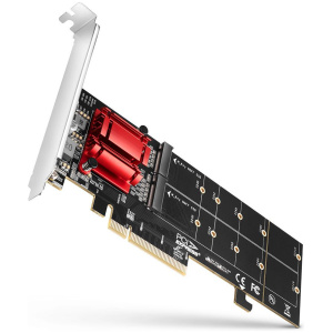 Axagon PCI Express x16 Kártya hűtőbordával > 2 x belső NVME M.2 SSD-hez PCEM2-ND #1