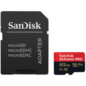 512GB Sandisk Extreme PRO microSD kártya + SD adapter (Class 10) 214507 #1