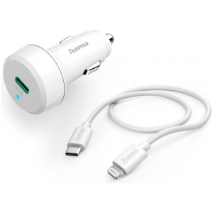 USB Car charger (autós töltő) 1m kábellel, Lightning-USB C csatlakozóval - Hama #1