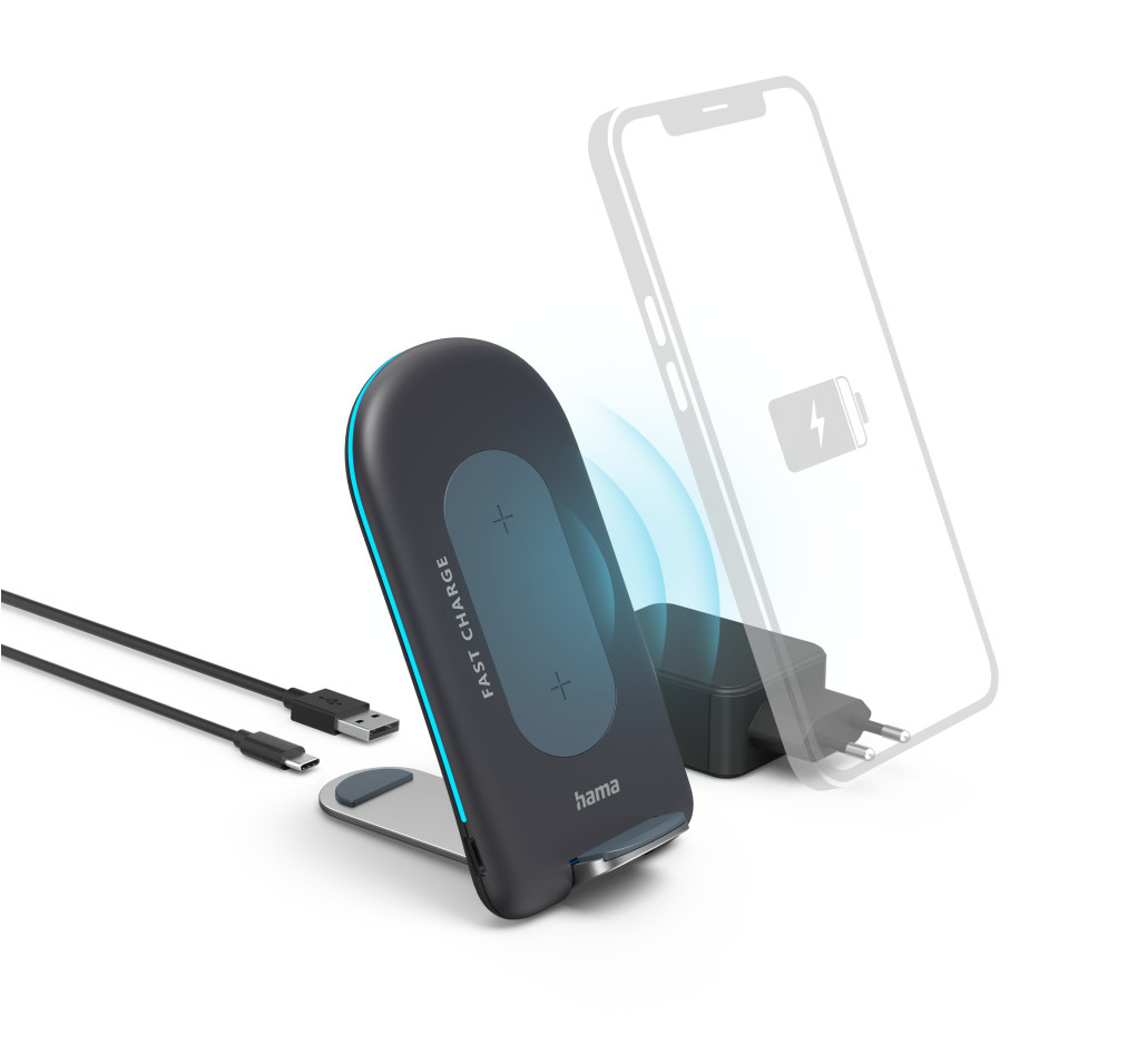Hama QI-FC15S vezeték nélküli Qi gyorstöltő (15W) #1