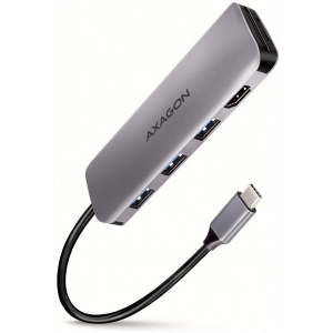 Axagon HMC-HCR3A USB Type-C 5-In-1 dokkoló (3x USB 3.1, HDMI, kártyaolvasó) #1