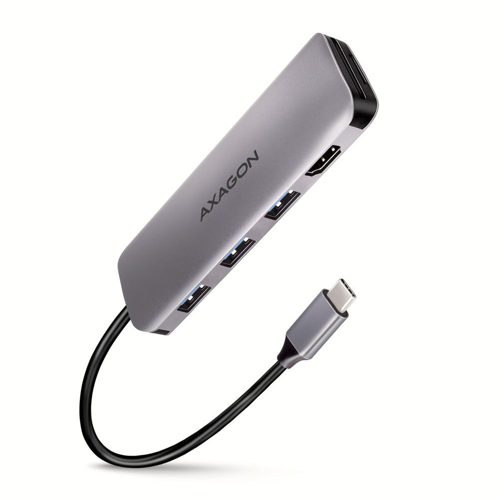 Axagon HMC-HCR3A USB Type-C 5-In-1 dokkoló (3x USB 3.1, HDMI, kártyaolvasó) #1