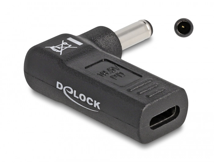 Delock laptop töltőadapter USB-C (anya) > Dell 4,5 x 3,0 mm (apa) 90° #1