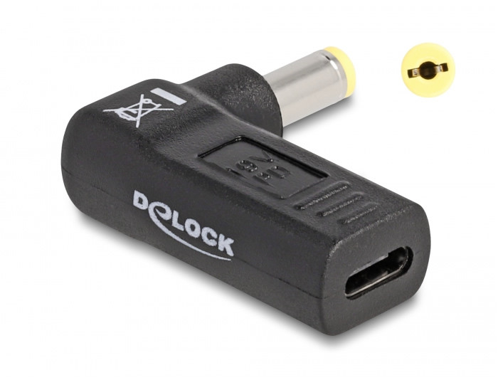Delock laptop töltőadapter USB-C (anya) > Acer 5,5 x 1,7 mm (apa) 90° #1