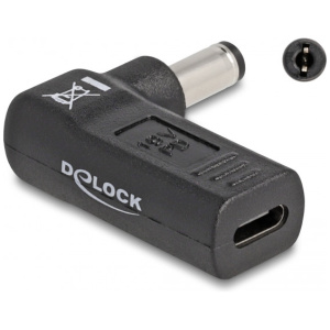 Delock laptop töltőadapter USB-C (anya) > univerzális 5,5 x 2,1 mm (apa) 90° #1