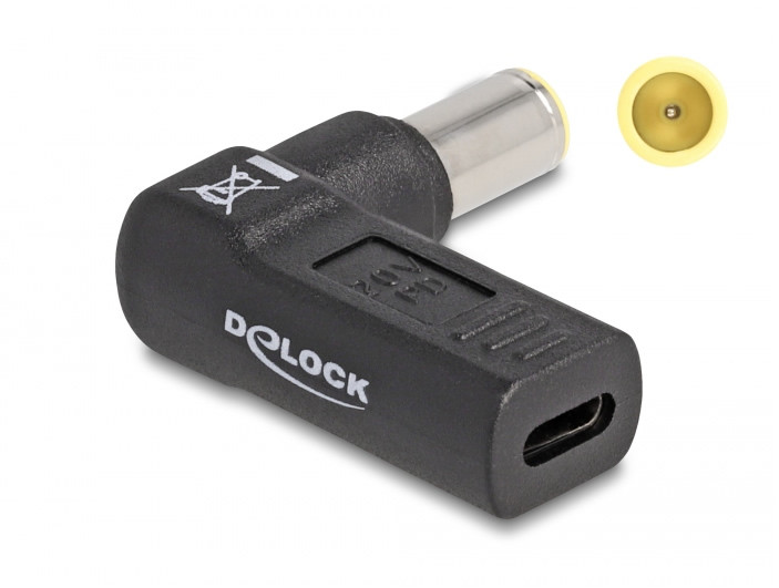 Delock laptop töltőadapter USB-C (anya) > IBM 7,9 x 5,5 mm (apa) 90° #1