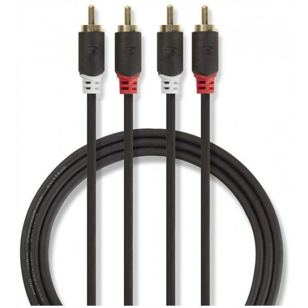 Nedis Premium RCA sztereo összekötő kábel (M/M) 2m #1