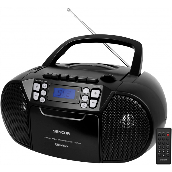 Sencor SPT3907 B kazettás CD-s rádió (fekete) #1