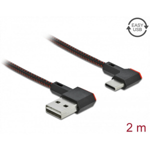 Delock EASY-USB 2.0 kábel USB-A - USB-C kábel 2m 90° balra csatlakozókkal #1