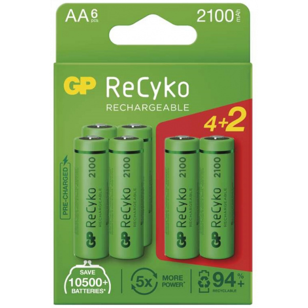 GP ReCyko+ akku AA (ceruza) 2100mAh (6db) #1