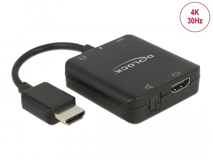 Delock HDMI 4K audio leválasztó HDMI > Toslink + 3,5mm + HDMI #1