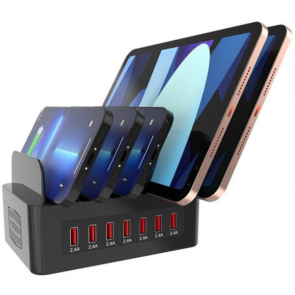 Blackbird USB töltő (220V) - 100W, 7x USB porttal #1